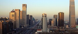 Location de jet privé : Pékin au coucher du soleil.