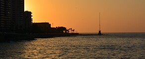 coucher de soleil sur Beyrouth, location jet privé