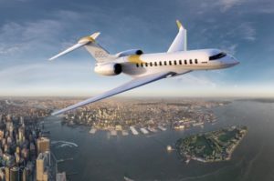 Bombardier global vue d'exterieur 8000 en vol