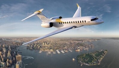 Bombardier global vue d'exterieur 8000 en vol