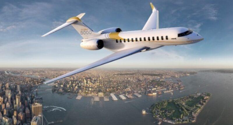 Bombardier global vue d'exterieur 8000 en vol