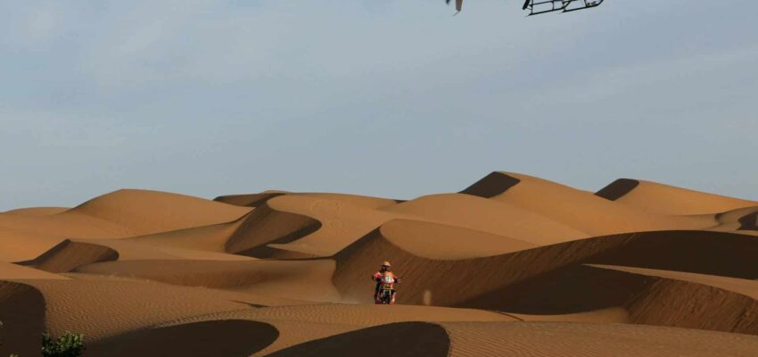 rallye Dakar helicoptère vue aérienne