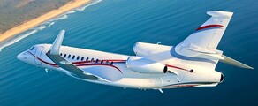 Falcon 7X-3 en vol au dessus de la mer