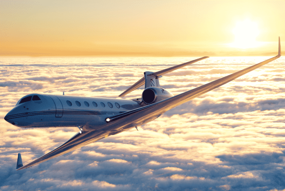 Jet privé Gulfstream G5500 en vol 