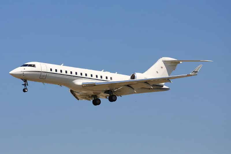 Bombardier Global Express jet privé en vol