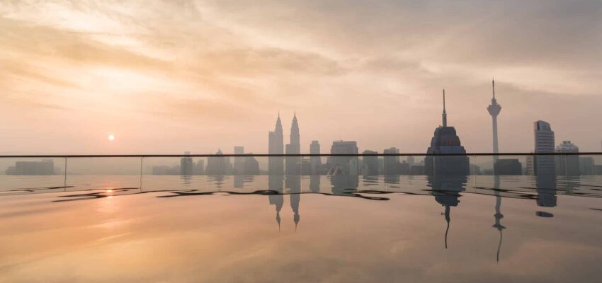 location de jet privé, Coucher de soleil à Kuala Lumpur