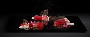 Location de jet privé - Dessert gastronomique élégant.