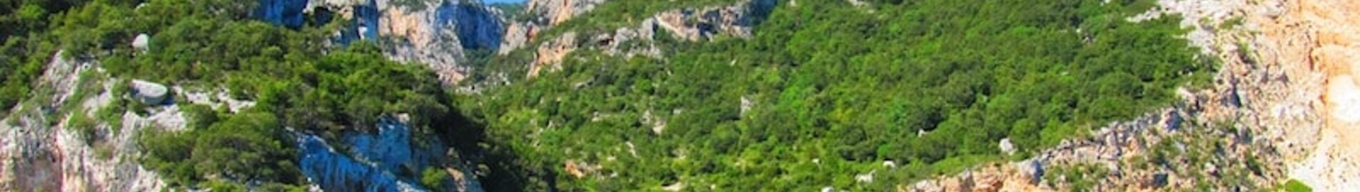 Alghero Fertilia : falaises, végétation, mer bleue.