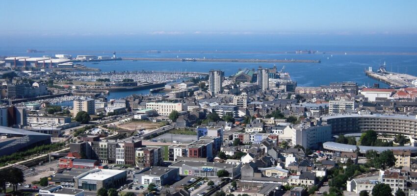 vue aérienne Cherbourg
