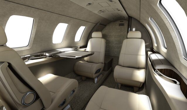 Cessna Citation M2 intérieur cabine beige