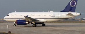 Airbus A319-CJ blanc sur le tarmac