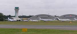 location de jet privé sur une piste à Farnborough