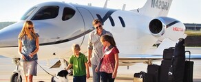 Vol en jet privé en famille
