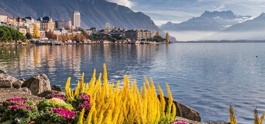 montagnes et ville de Genève