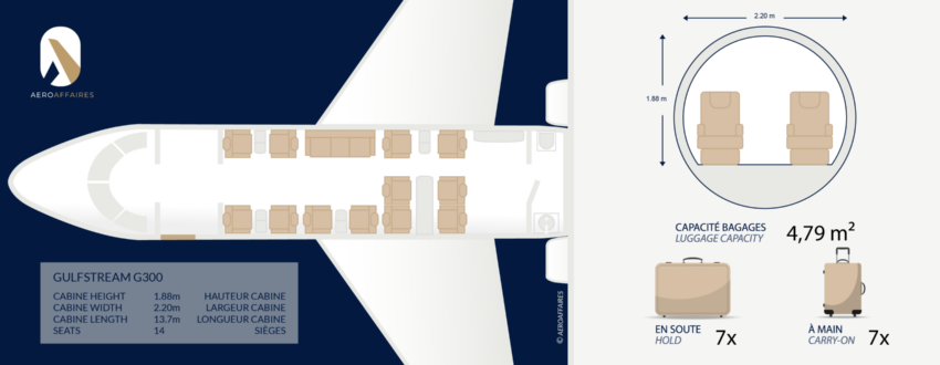 **emplacement de jet privé : Gulfstream G300 stationné piste**