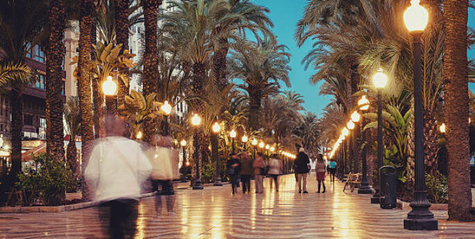 Alicante, Espagne ruelles la nuit