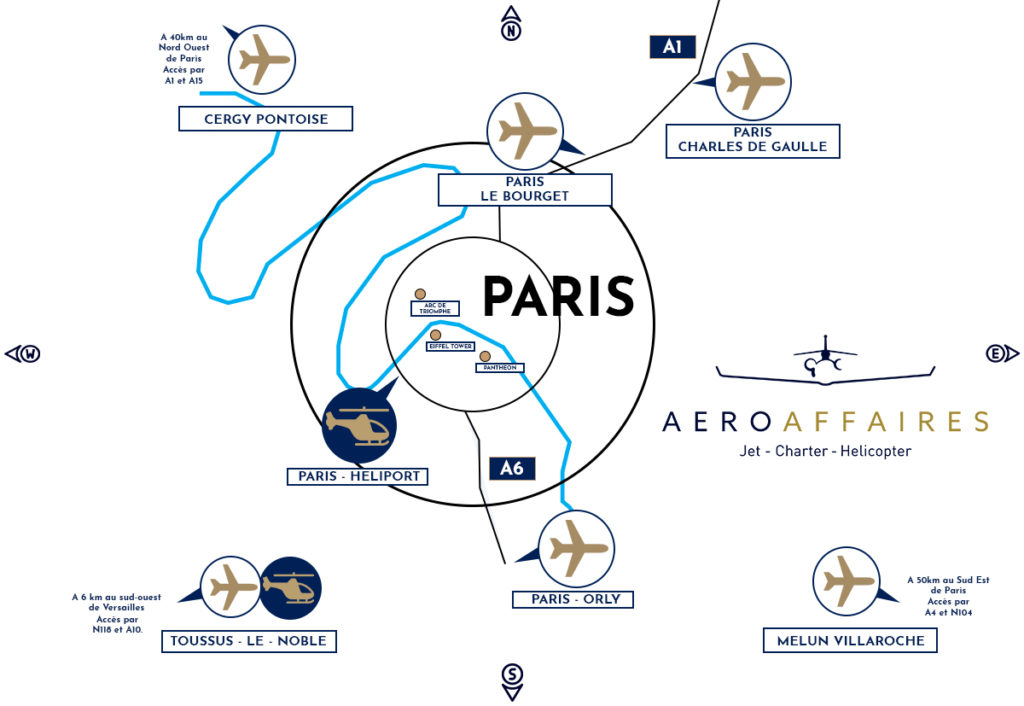 ou se trouve les différents aéroports de Paris