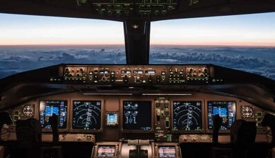 cockpit couché de soleil