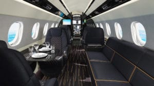 luxury private jet interior