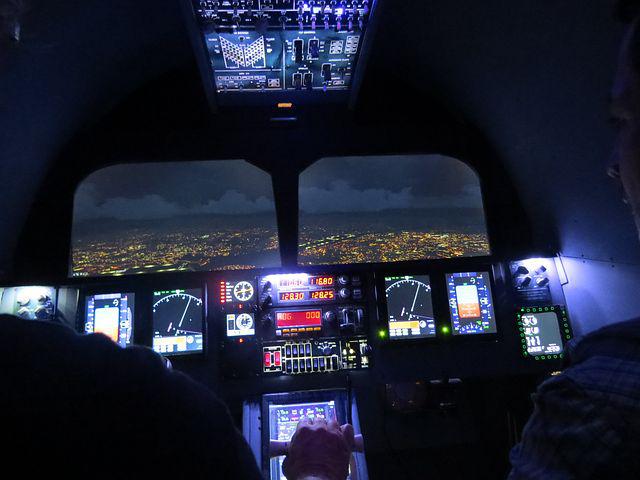 Cockpit vue de nuit 