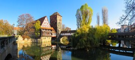 Vue pittoresque de Nuremberg en automne.
