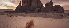 désert couché de soleil en Algérie