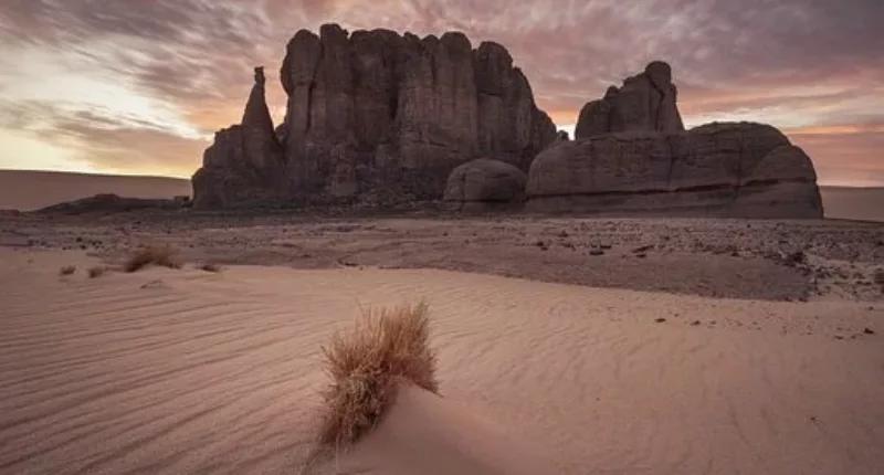 désert couché de soleil en Algérie