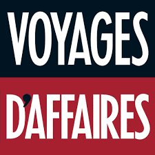 Voyages D'Affaires, logo sur fond noir et rouge