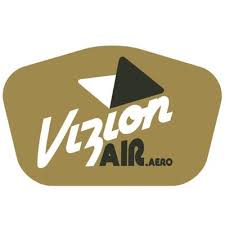Vizion Air Logo en blanc, noir et or
