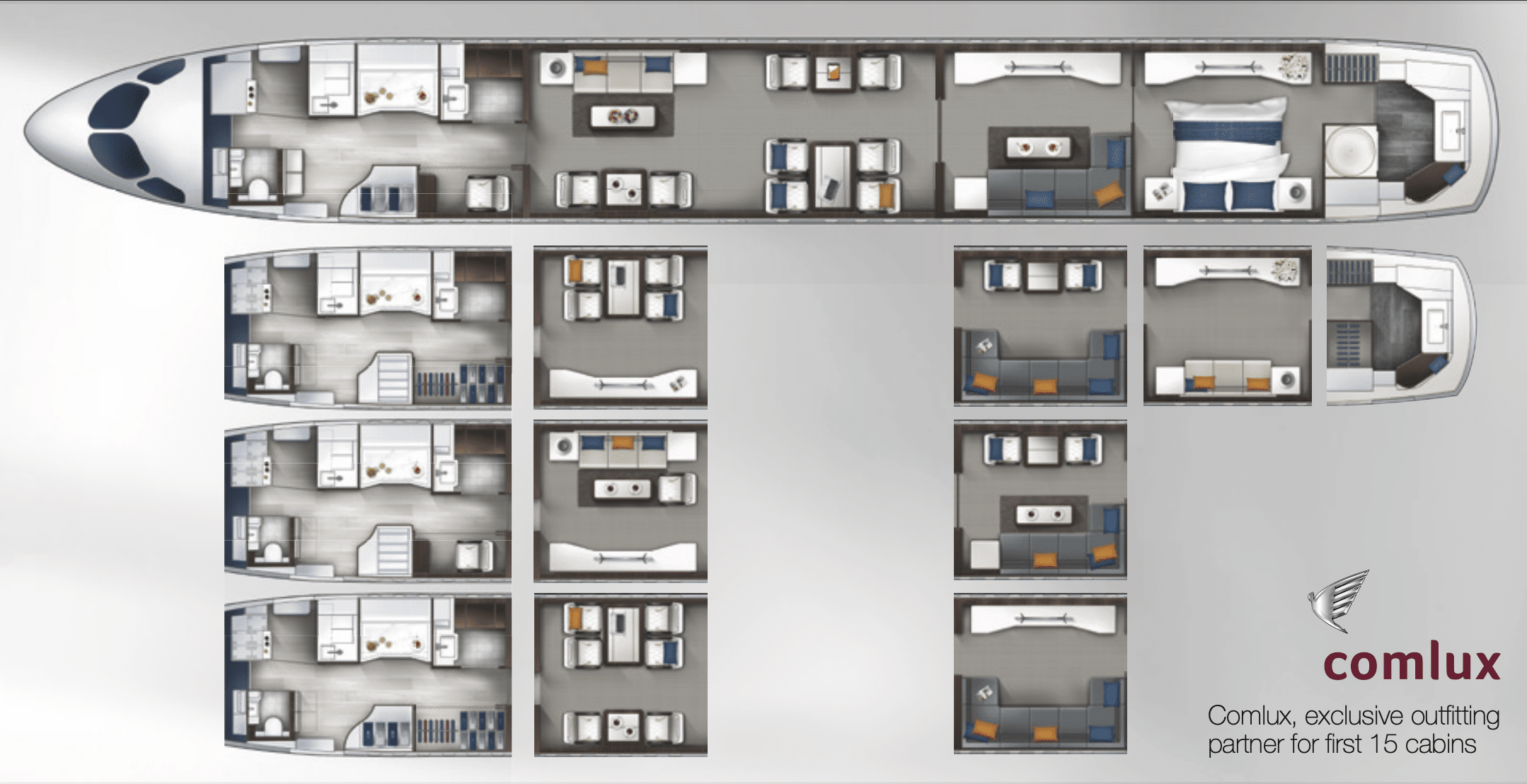 disposition cabines ACJ 220