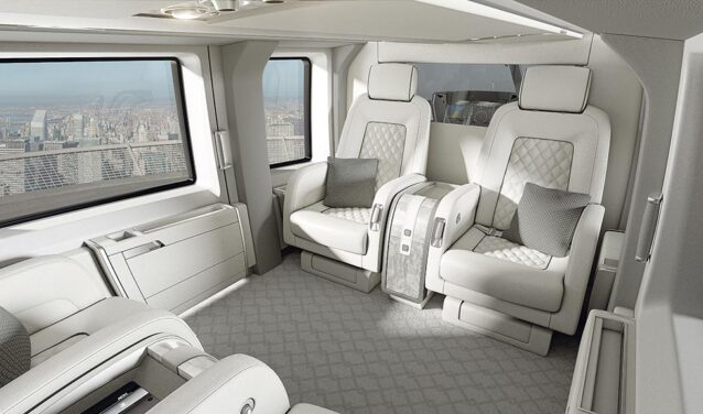 Hélicoptère H160 cabine intérieure blanc