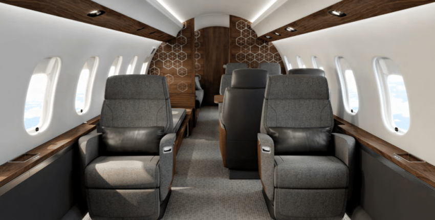 Intérieur du jet privé de luxe GLOBAL 6500