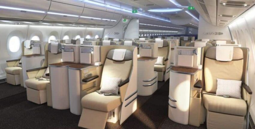 location jet privé: cabine moderne AIRBUS A350