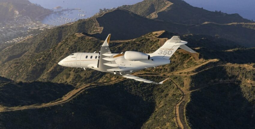 location de jet privé : Challenger 350 survol montagne et océan