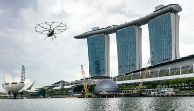 Volocopter à Marina Bay Sands, Singapour.