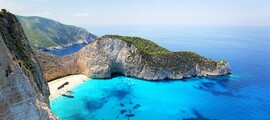 Vue aérienne de Navagio Beach, Zakynthos, Grèce.