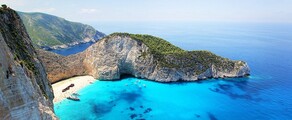 Vue aérienne de Navagio Beach, Zakynthos, Grèce.