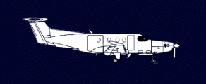 Location de jet privé : avion profil, fond bleu foncé.