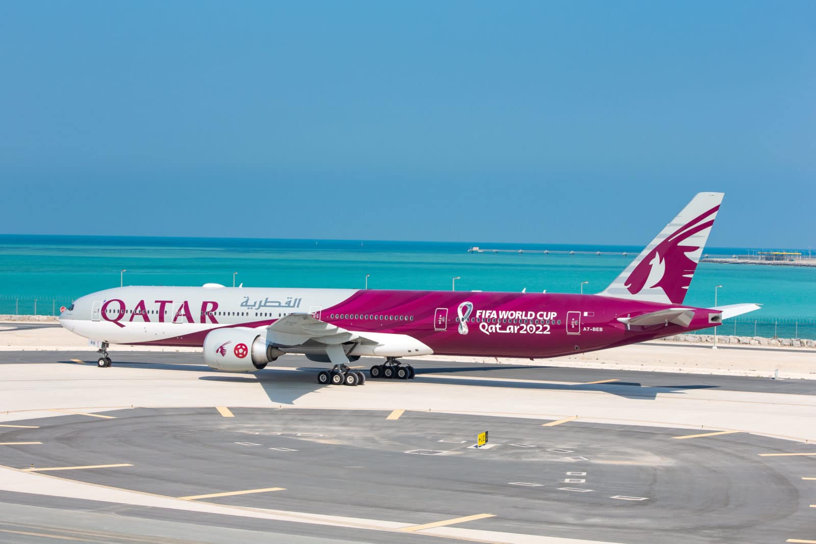 avion Qatar Airways coupe du monde de foot 2022