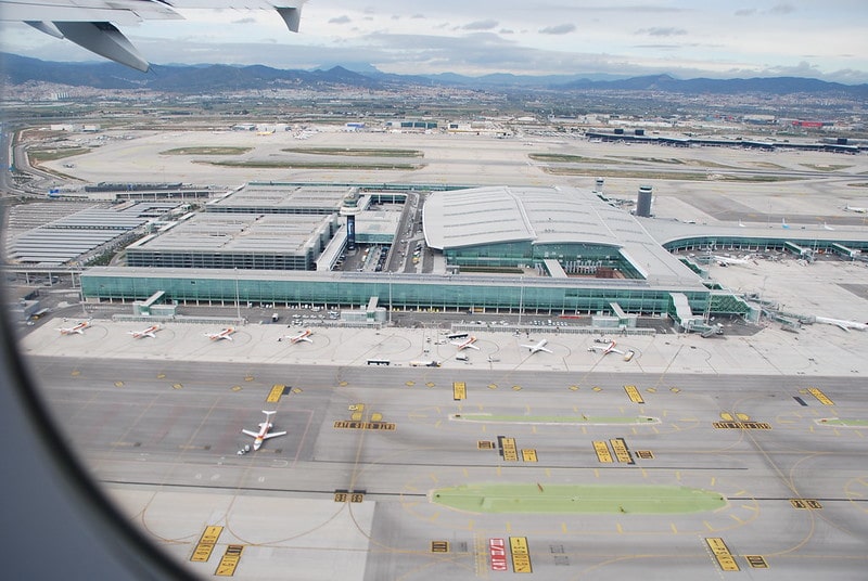 aéroport Barcelone vue de haut