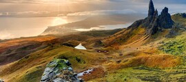 montagne couché de soleil île de skye