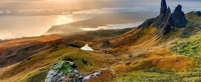 montagne couché de soleil île de skye