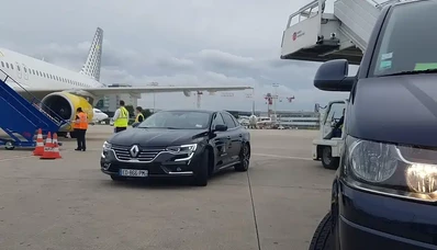 **Alternative balise :** Location de jet privé - avion sur tarmac avec équipage.