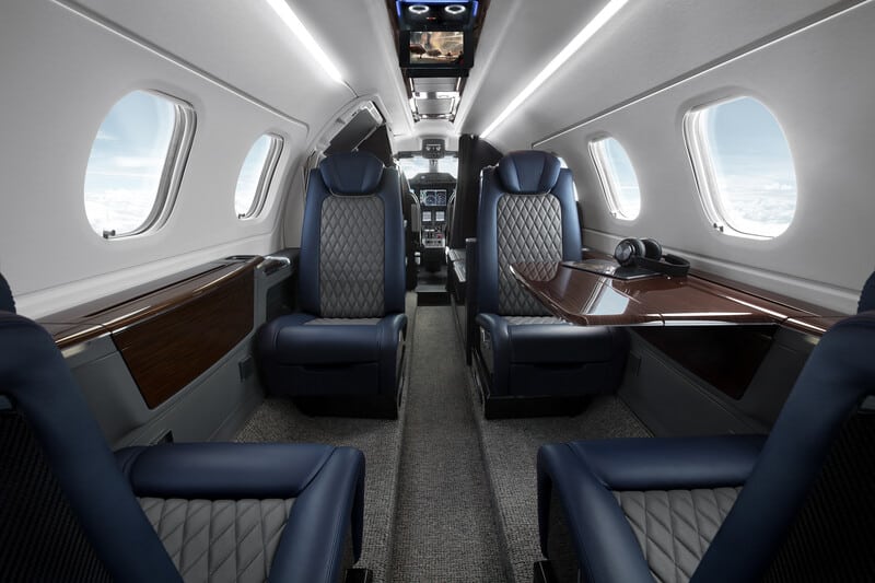 Interieur du jet privé Phenom 300, Embraer 