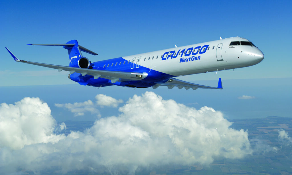 CRJ 1000 jet privé en vol