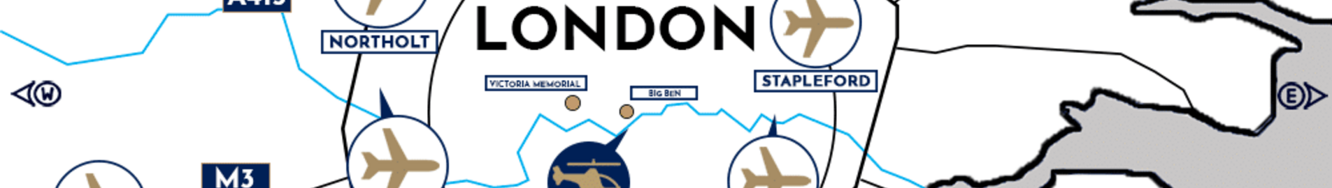 Carte aéroports Londres