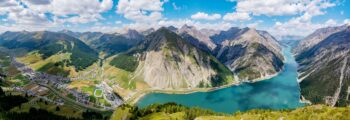 Livigno,,Italy,,Panoramic,Aerial,View,Of,The,Lake,And,Valley