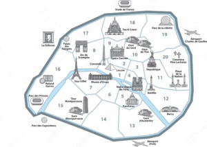 Map paris helicopter tour