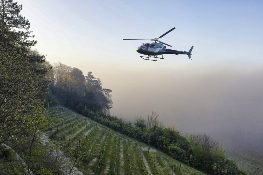 Lutte contre le gel dans les vignes, vignoble de bordeaux a Saint Emilion